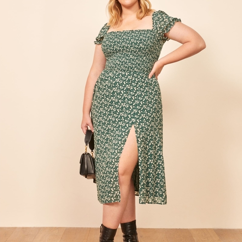 Floral Green Midi Dress